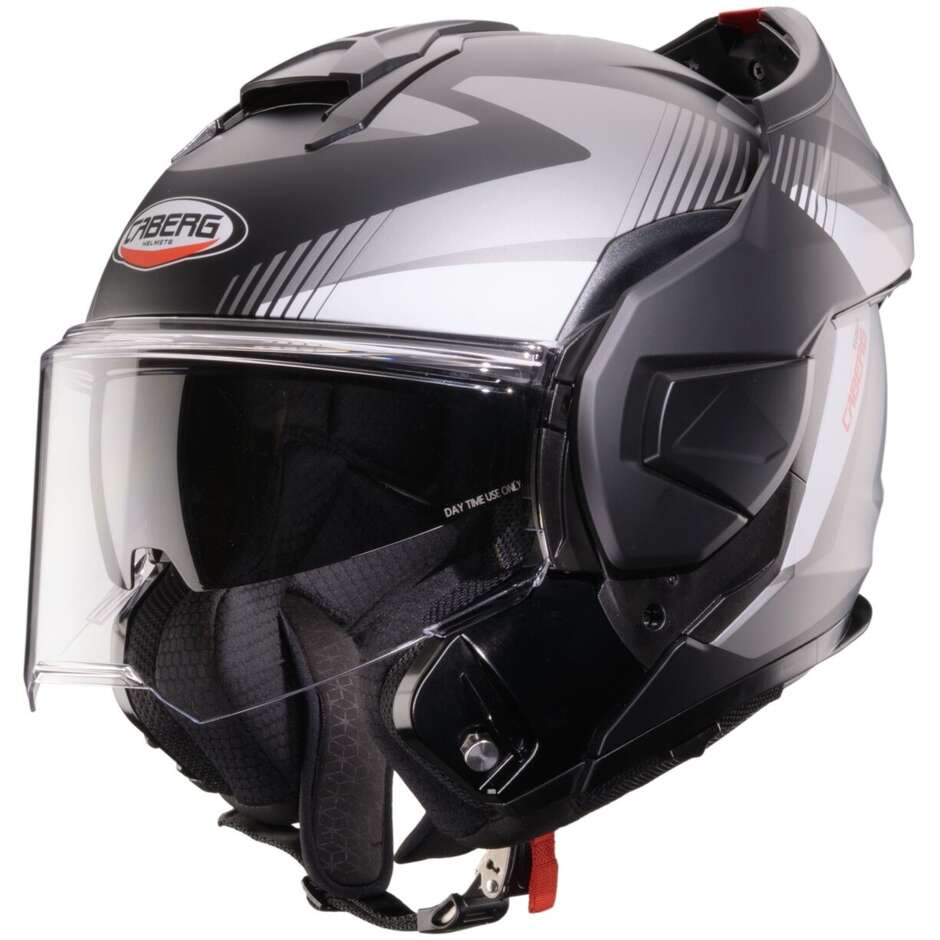 Casque moto modulable Caberg TRIP LUNAR P/J noir mat gris blanc