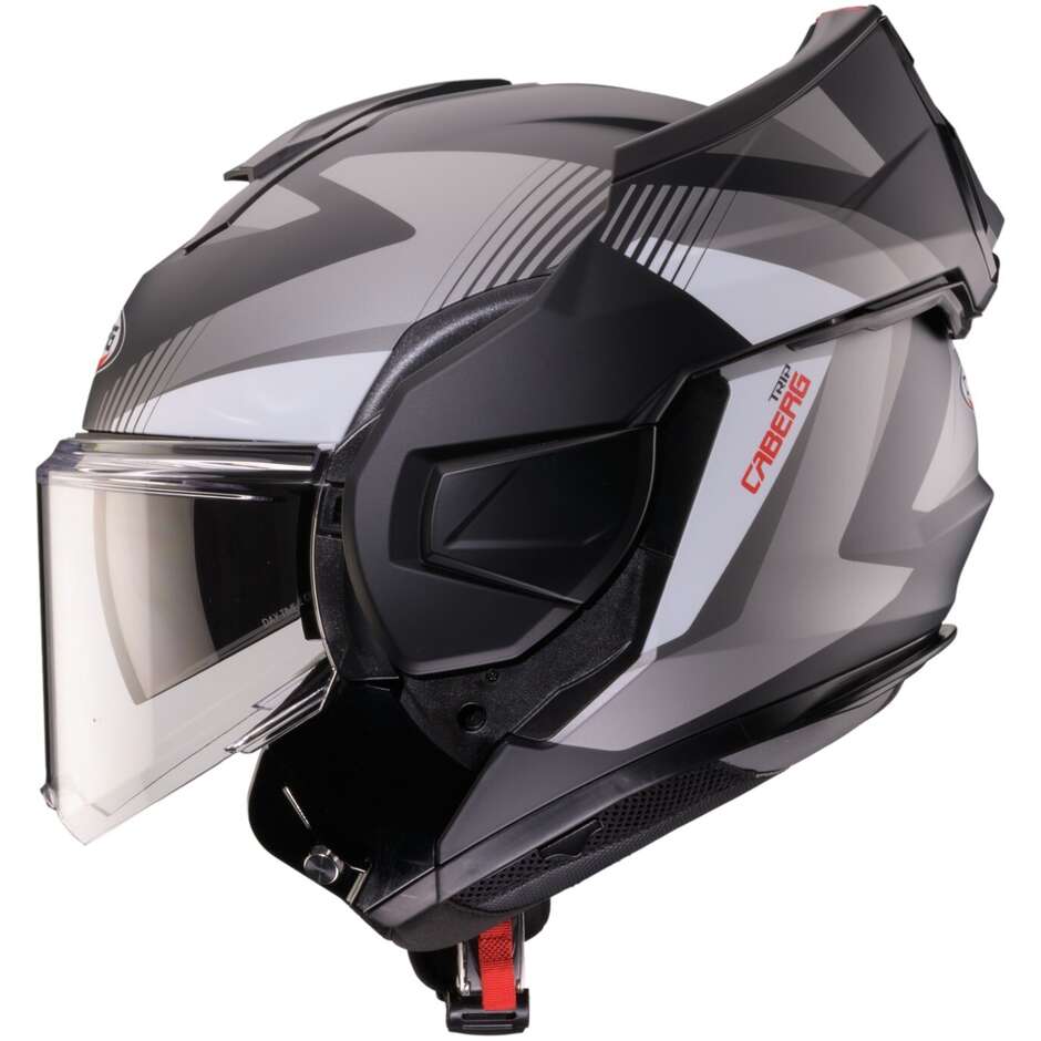 Casque moto modulable Caberg TRIP LUNAR P/J noir mat gris blanc