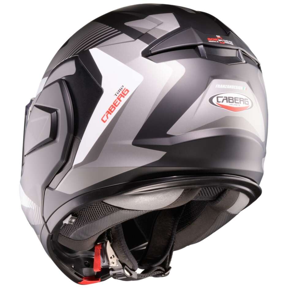 Casque moto modulable Caberg TRIP LUNAR P/J noir mat gris blanc