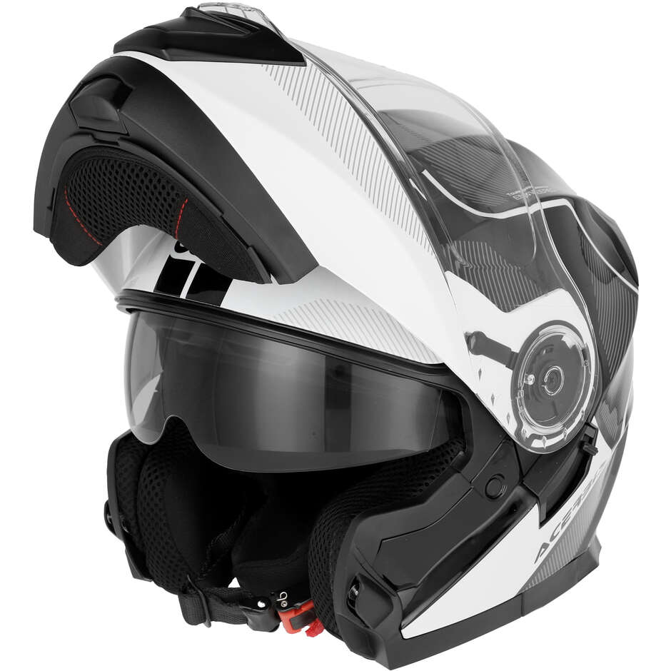 Casque moto modulable double visière Acerbis SEREL 22.06 noir blanc