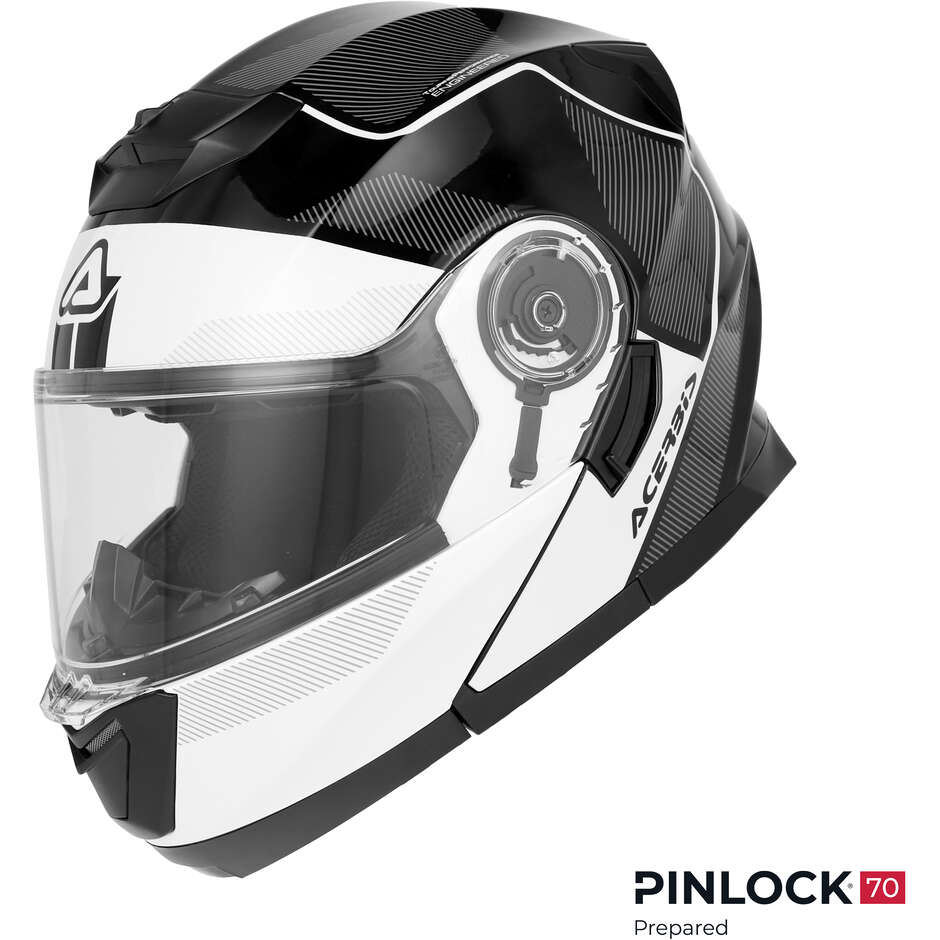 Casque moto modulable double visière Acerbis SEREL 22.06 noir blanc