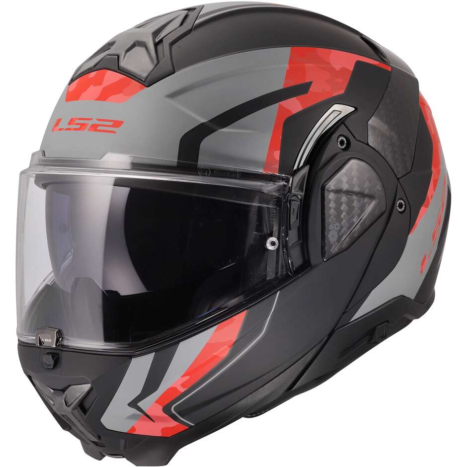 Casque moto modulable LS2 FF910 ADVANT II GLIDE P/J Noir Gris Rouge