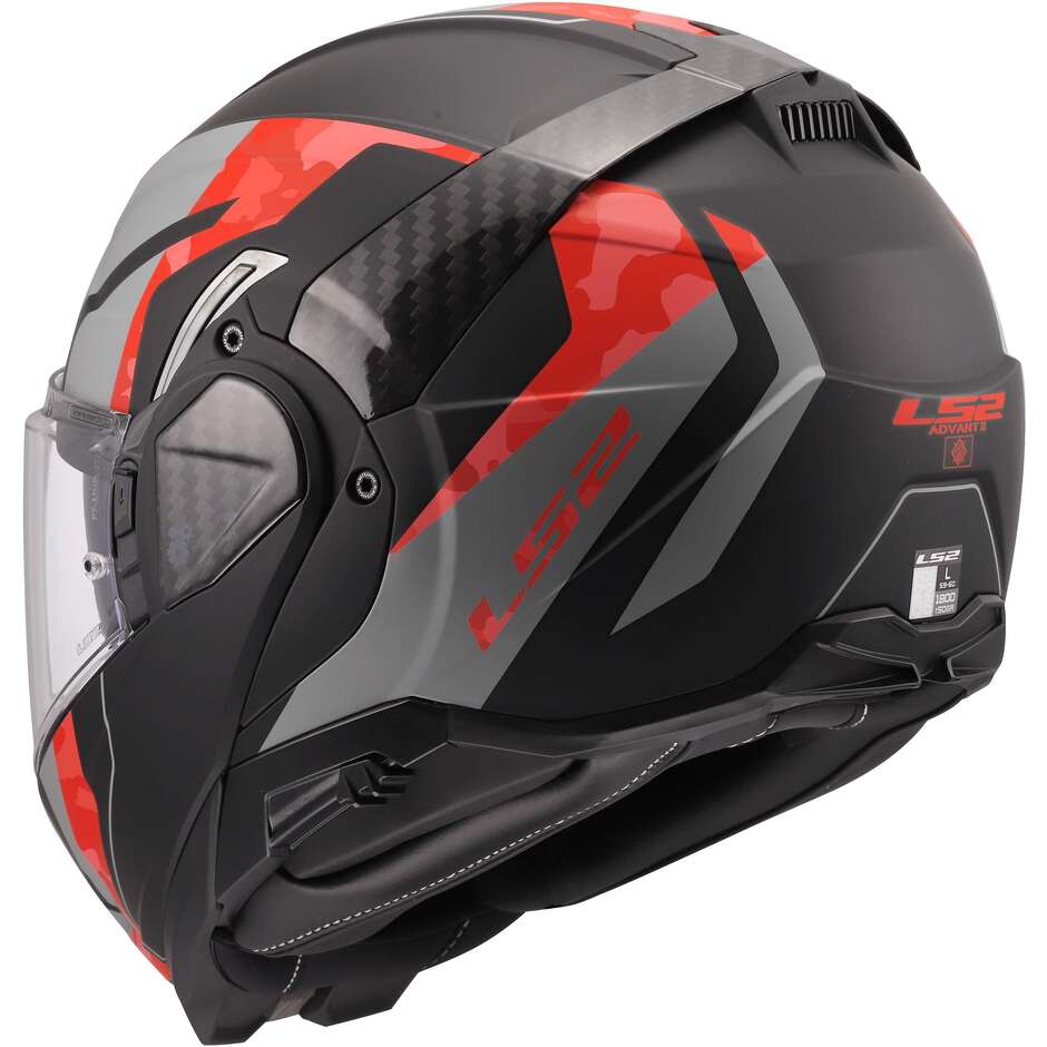 Casque moto modulable LS2 FF910 ADVANT II GLIDE P/J Noir Gris Rouge