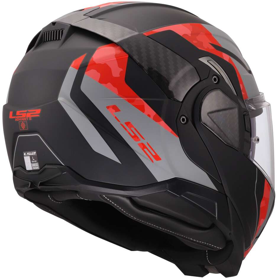 Casque moto modulable LS2 FF910 ADVANT II GLIDE P/J Noir Gris Rouge