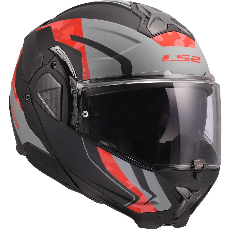 Casque moto modulable LS2 FF910 ADVANT II GLIDE P/J Noir Gris Rouge