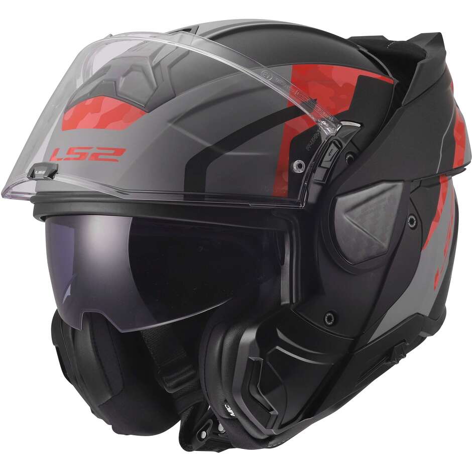 Casque moto modulable LS2 FF910 ADVANT II GLIDE P/J Noir Gris Rouge