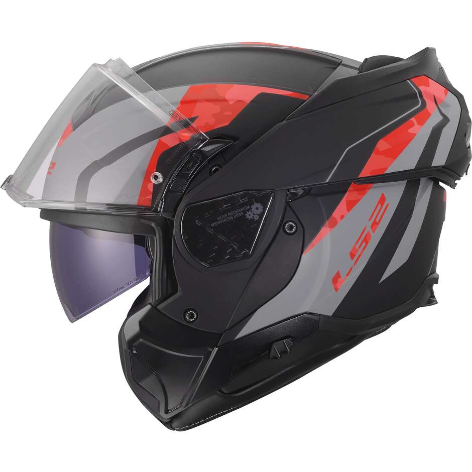 Casque moto modulable LS2 FF910 ADVANT II GLIDE P/J Noir Gris Rouge