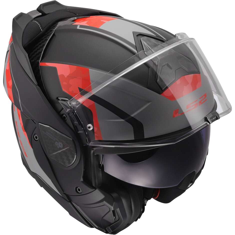 Casque moto modulable LS2 FF910 ADVANT II GLIDE P/J Noir Gris Rouge