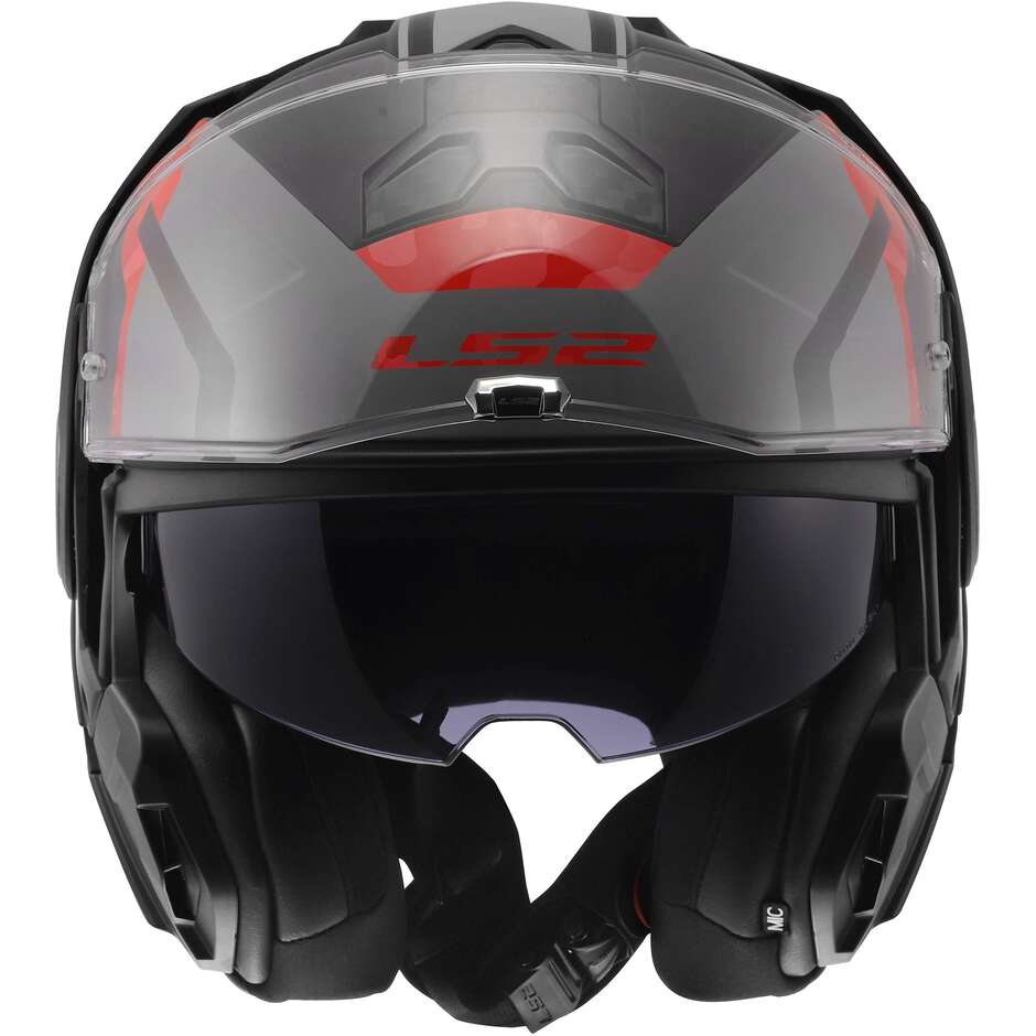 Casque moto modulable LS2 FF910 ADVANT II GLIDE P/J Noir Gris Rouge