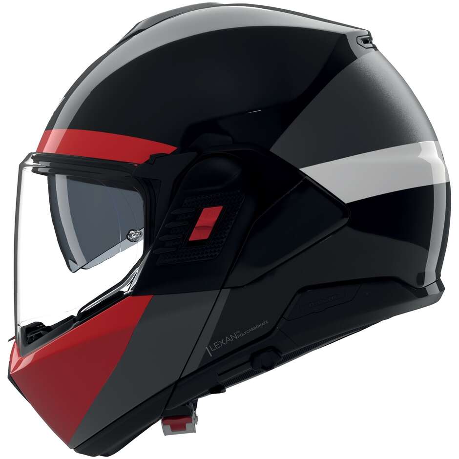 Casque moto modulable Nolan N120-1 BLOCK 357 P/J Noir Anthracite Rouge Blanc brillant