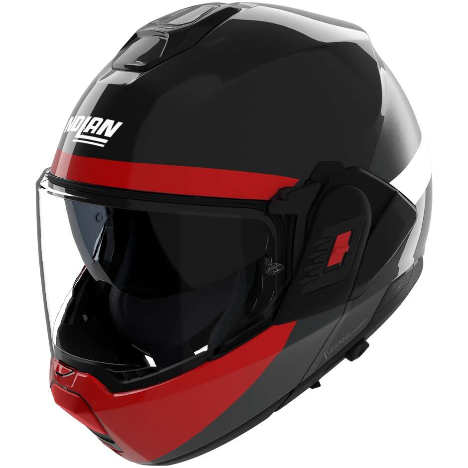 Casque moto modulable Nolan N120-1 BLOCK 357 P/J Noir Anthracite Rouge Blanc brillant