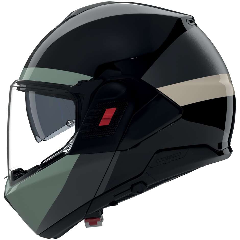 Casque moto modulable Nolan N120-1 BLOCK 358 P/J Noir Anthracite Vert Ivoire Brillant