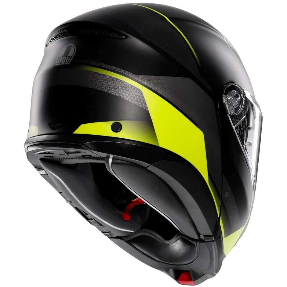 Casque Moto Modulable P/J Agv TOURMODULAR PERCEPTION Noir Mat Jaune Fluo
