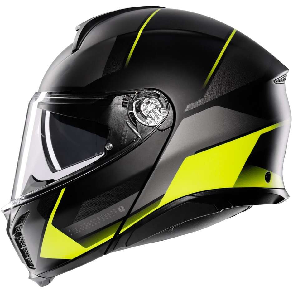 Casque Moto Modulable P/J Agv TOURMODULAR PERCEPTION Noir Mat Jaune Fluo