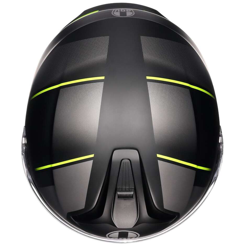 Casque Moto Modulable P/J Agv TOURMODULAR PERCEPTION Noir Mat Jaune Fluo