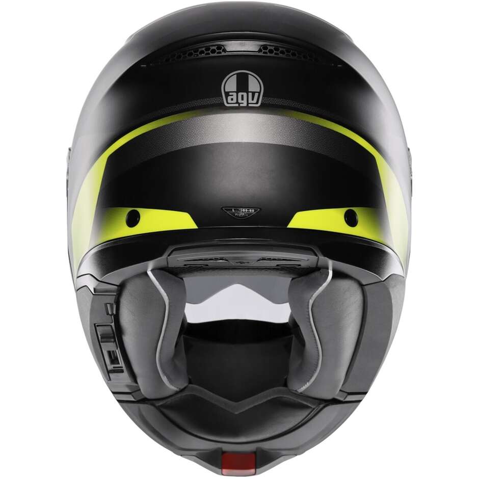 Casque Moto Modulable P/J Agv TOURMODULAR PERCEPTION Noir Mat Jaune Fluo