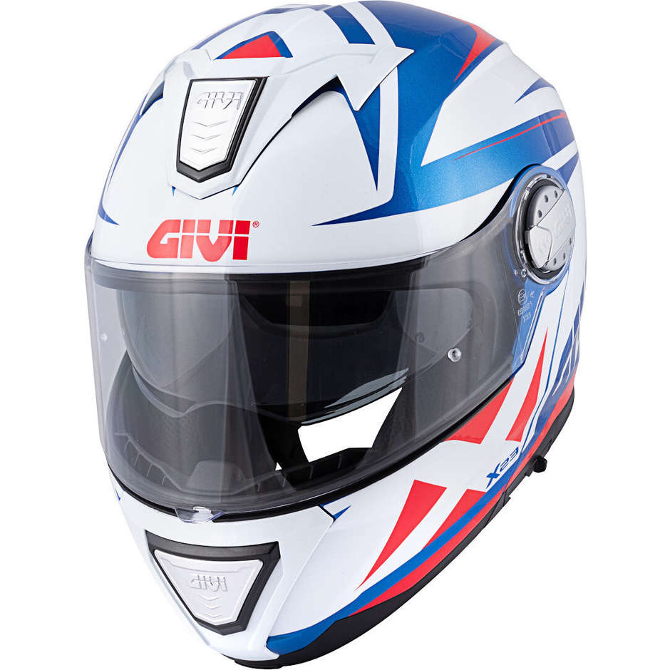Casque Moto Modulable P / J Givi X.23 SYDNEY Pointu Blanc Bleu Rouge