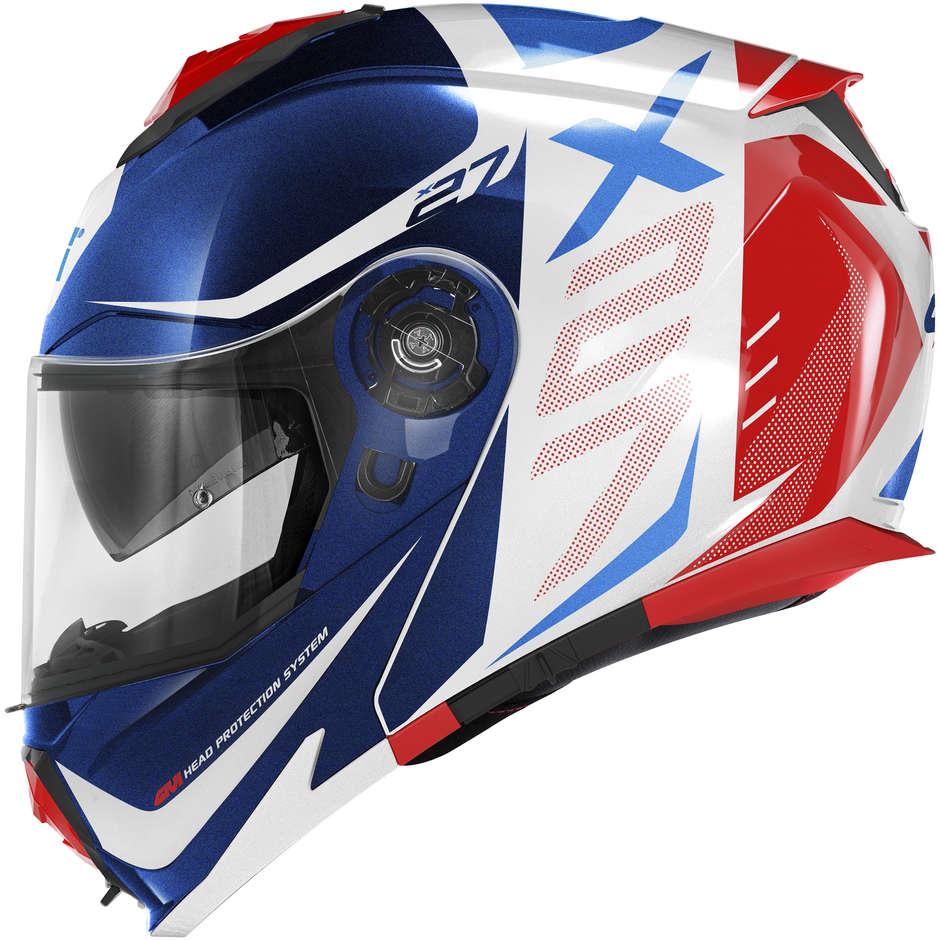 Casque Moto Modulable P/J Givi X.27 DIMENSION Blanc Bleu Rouge
