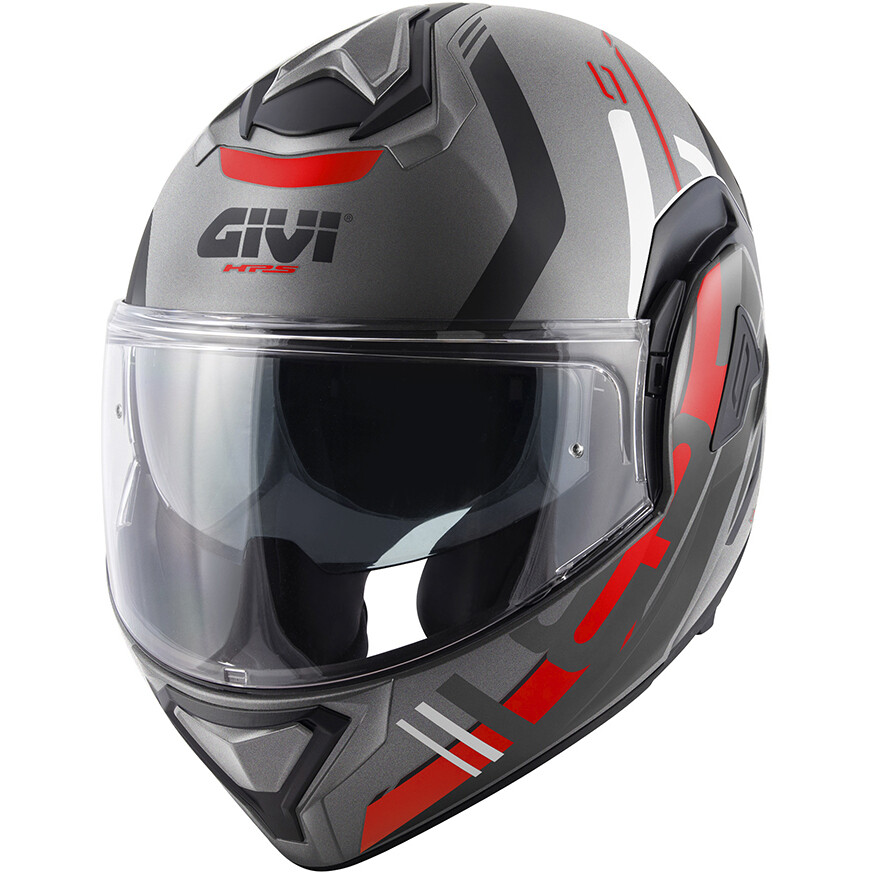 Casque Moto Modulable P/J Givi X30 PULSAR Titane Mat Noir Rouge