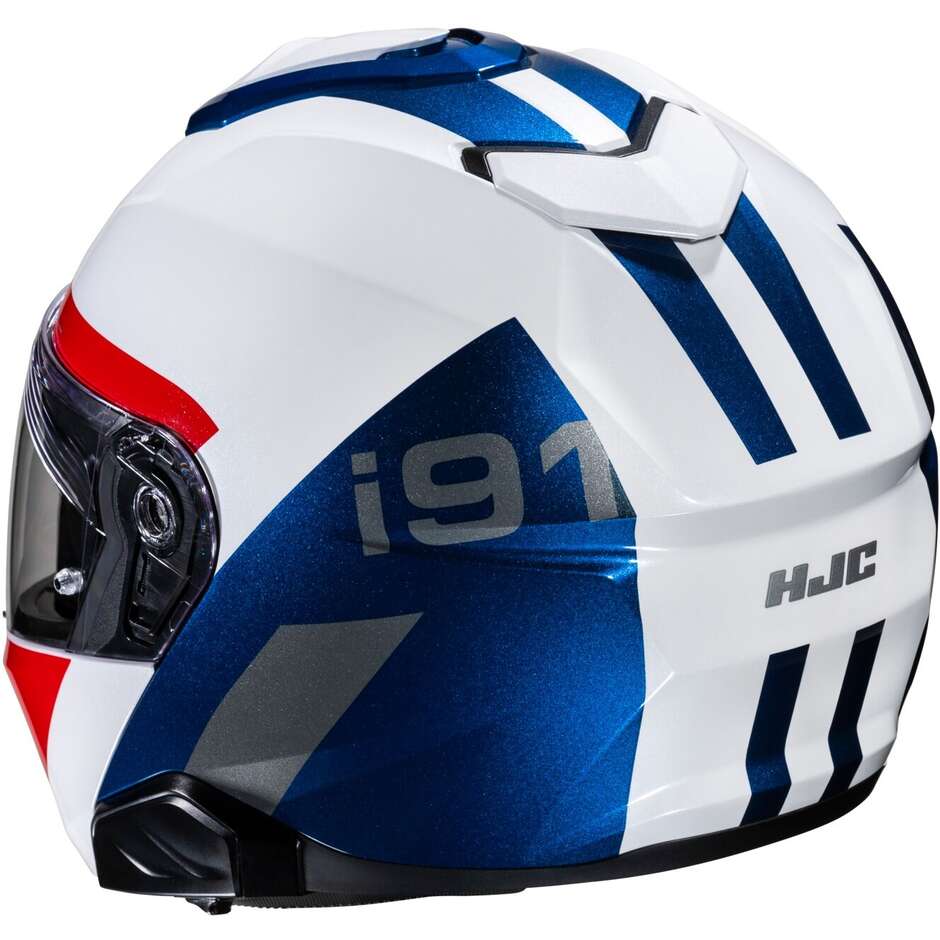 Casque Moto Modulable P/J Hjc i91 BINA MC21 Blanc Bleu Rouge