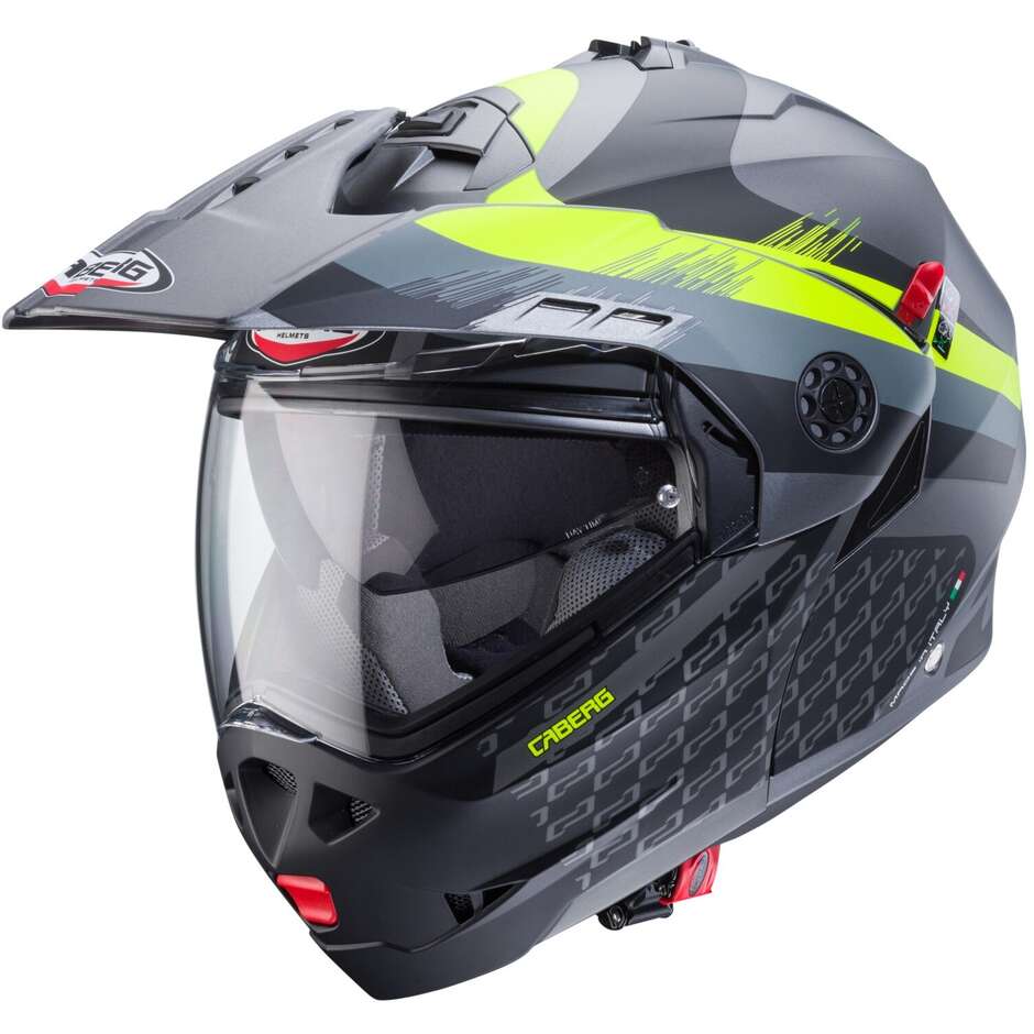 Casque Moto Modulable P/J Homologué Caberg TOURMAX X SARABE Gris Mat Noir Jaune Fluo