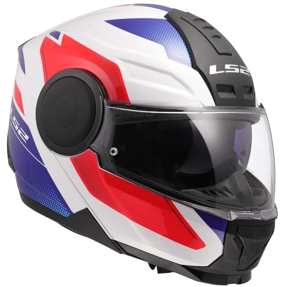 Modularer Motorradhelm P/J LS2 FF902 SCOPE II DURIA Weiß Blau Rot