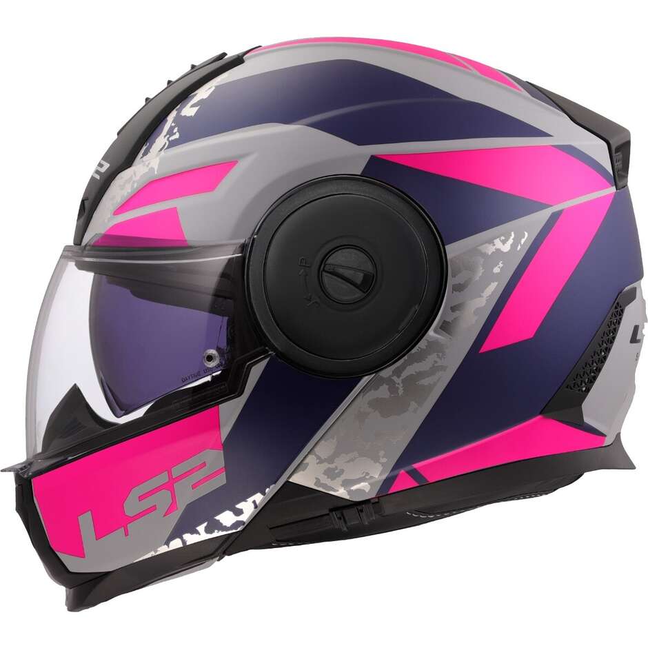 Casque moto modulable P/J LS2 FF902 SCOPE II OXYD Gris Bleu Violet