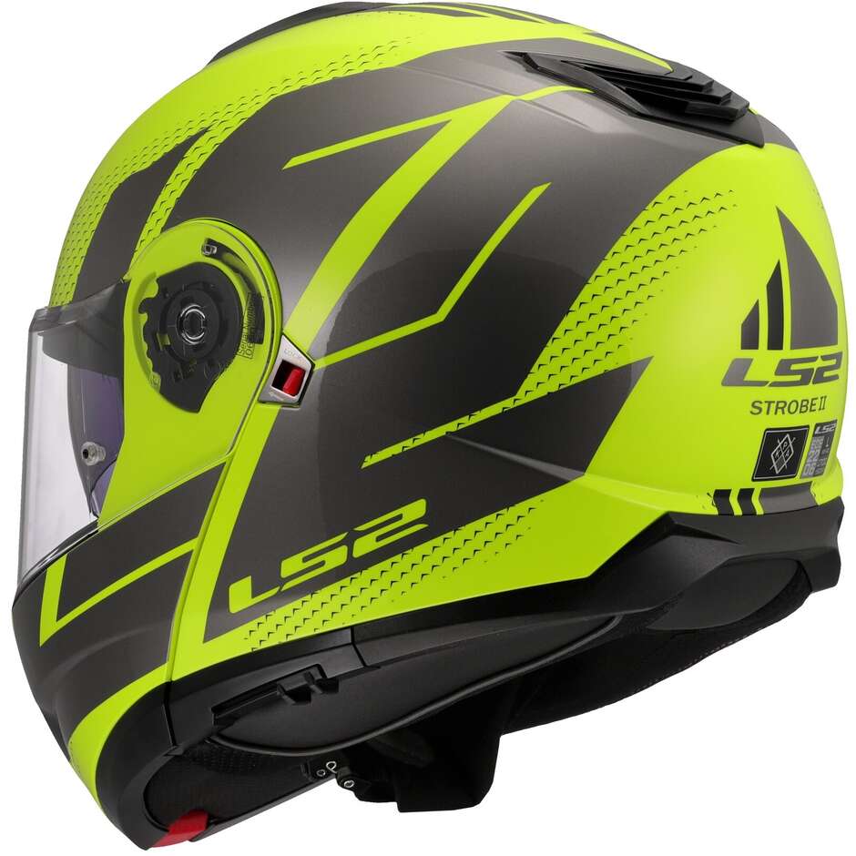 Casque Moto Modulable P/J LS2 FF908 STROBE II CODE Jaune Fluo Gris