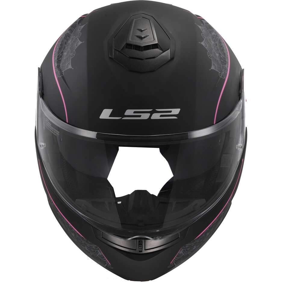 Casque Moto Modulable P/J Ls2 FF908 STROBE II LUX Noir Mat Rose