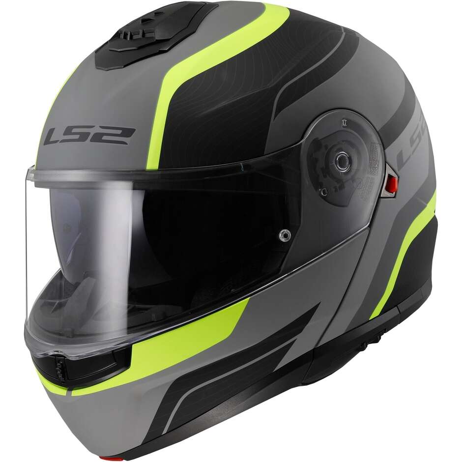 Casque Moto Modulable P/J Ls2 FF908 STROBE II MONZA Noir Mat Jaune Fluo