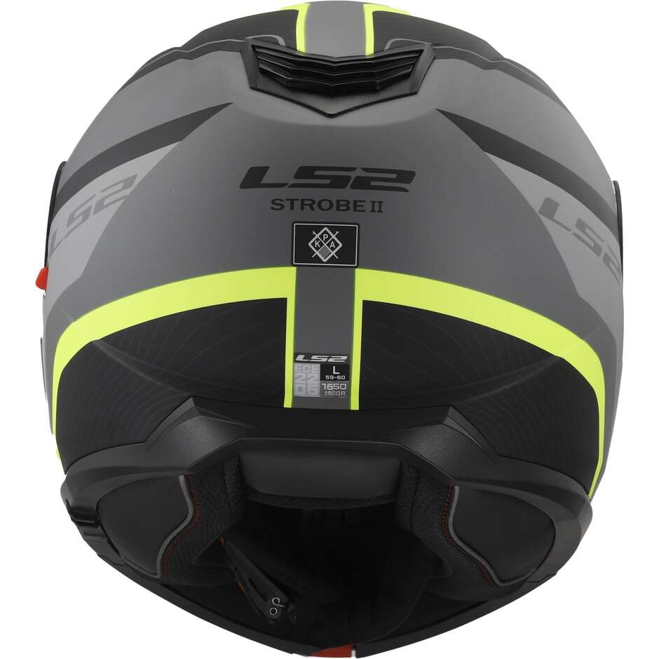 Casque Moto Modulable P/J Ls2 FF908 STROBE II MONZA Noir Mat Jaune Fluo