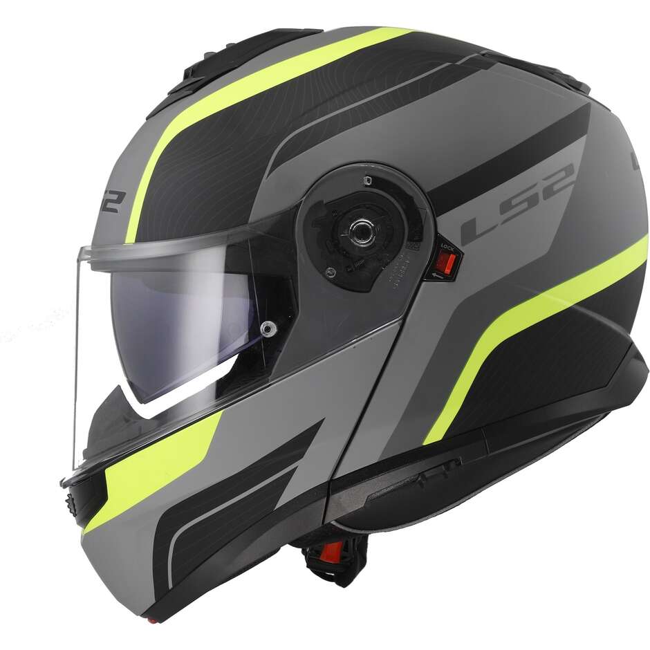 Casque Moto Modulable P/J Ls2 FF908 STROBE II MONZA Noir Mat Jaune Fluo