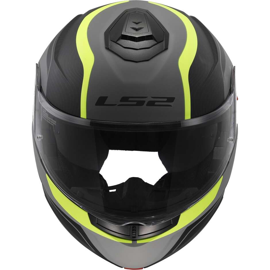 Casque Moto Modulable P/J Ls2 FF908 STROBE II MONZA Noir Mat Jaune Fluo