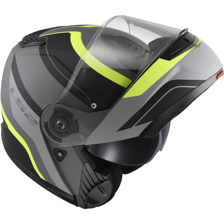 Casque Moto Modulable P/J Ls2 FF908 STROBE II MONZA Noir Mat Jaune Fluo