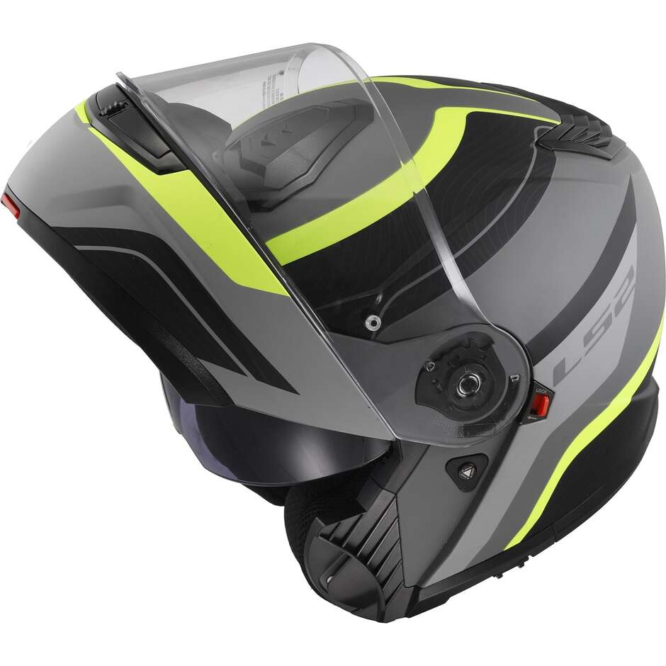 Casque Moto Modulable P/J Ls2 FF908 STROBE II MONZA Noir Mat Jaune Fluo