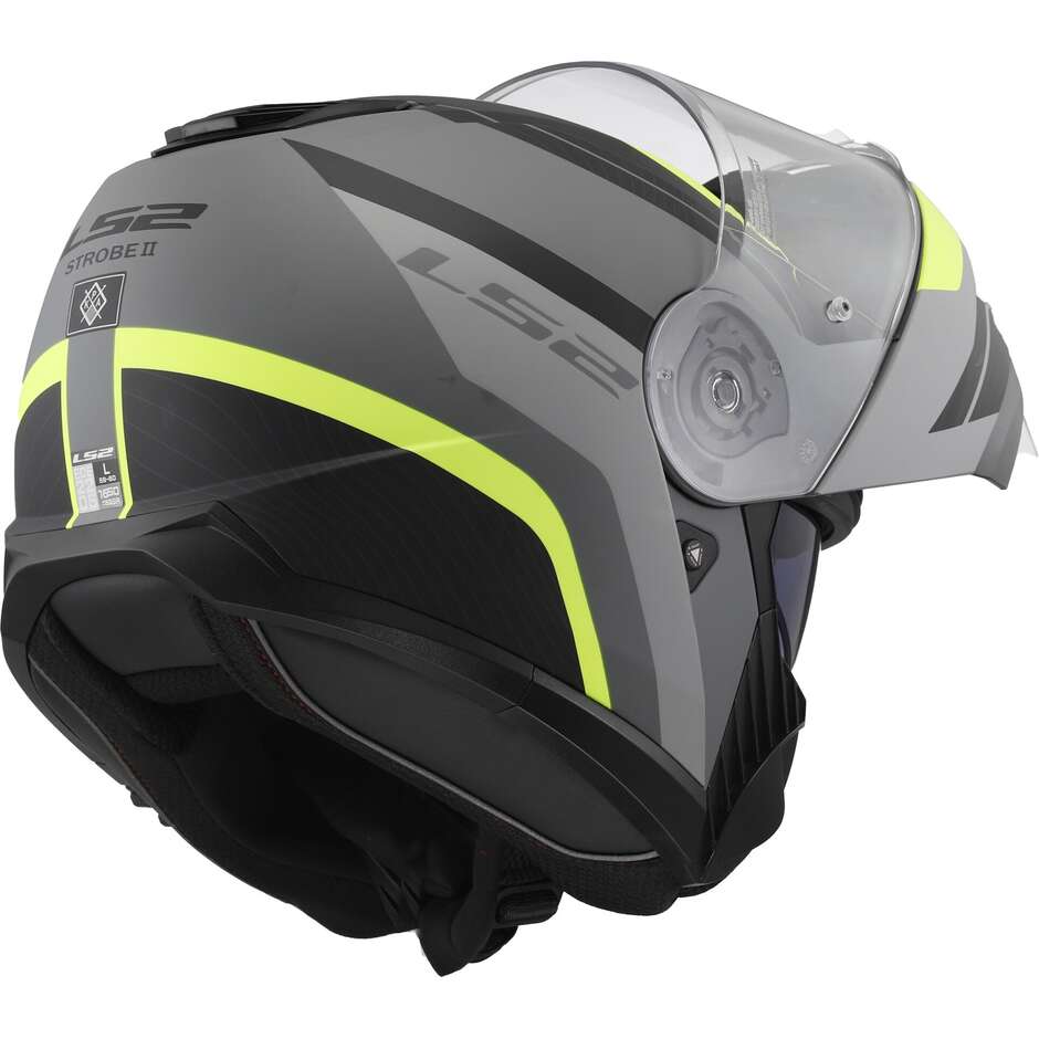 Casque Moto Modulable P/J Ls2 FF908 STROBE II MONZA Noir Mat Jaune Fluo
