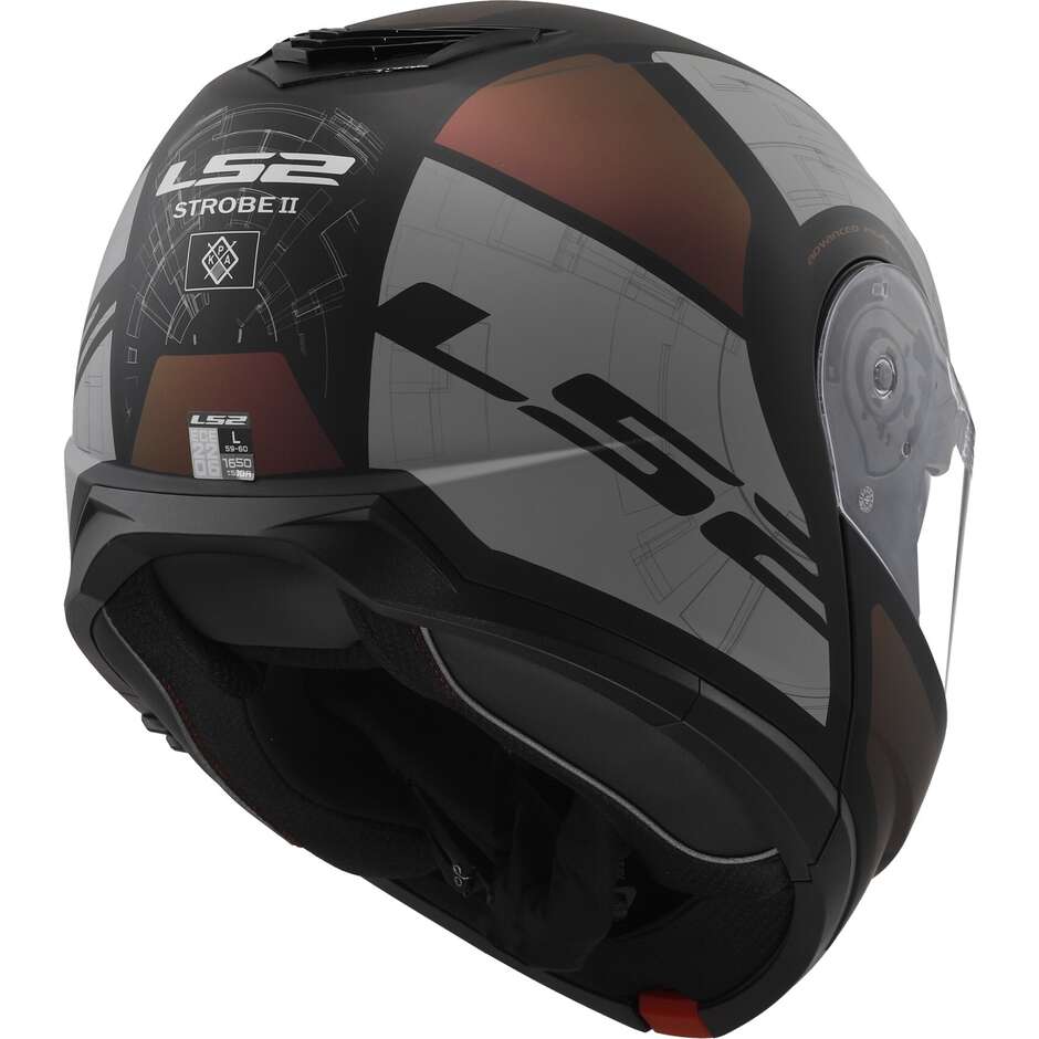 Casque Moto Modulable P/J Ls2 FF908 STROBE II ORION Noir Mat Rose Bleu