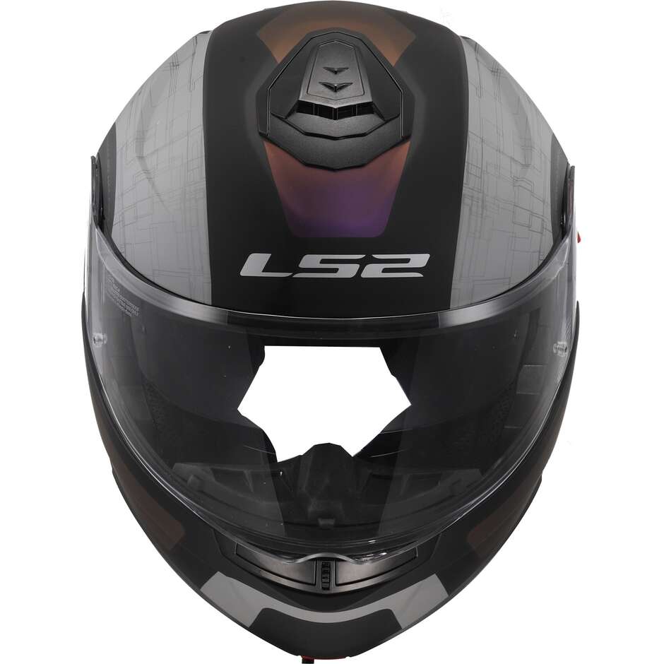 Casque Moto Modulable P/J Ls2 FF908 STROBE II ORION Noir Mat Rose Bleu