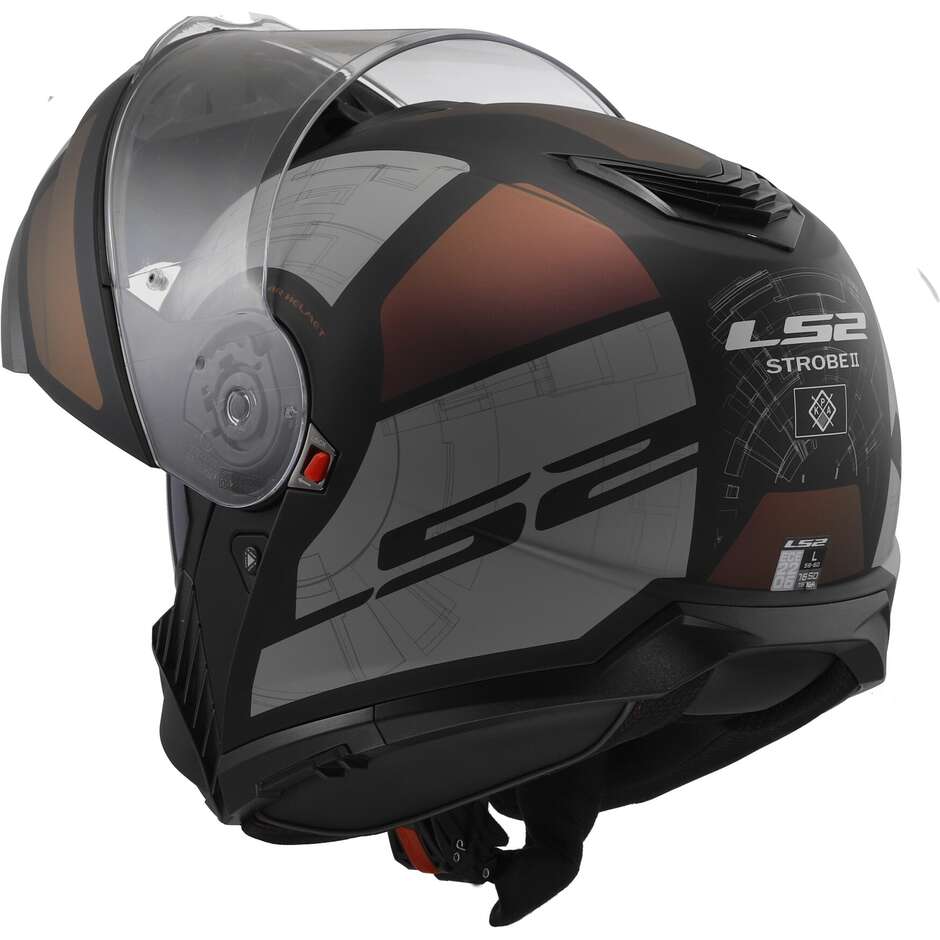 Casque Moto Modulable P/J Ls2 FF908 STROBE II ORION Noir Mat Rose Bleu