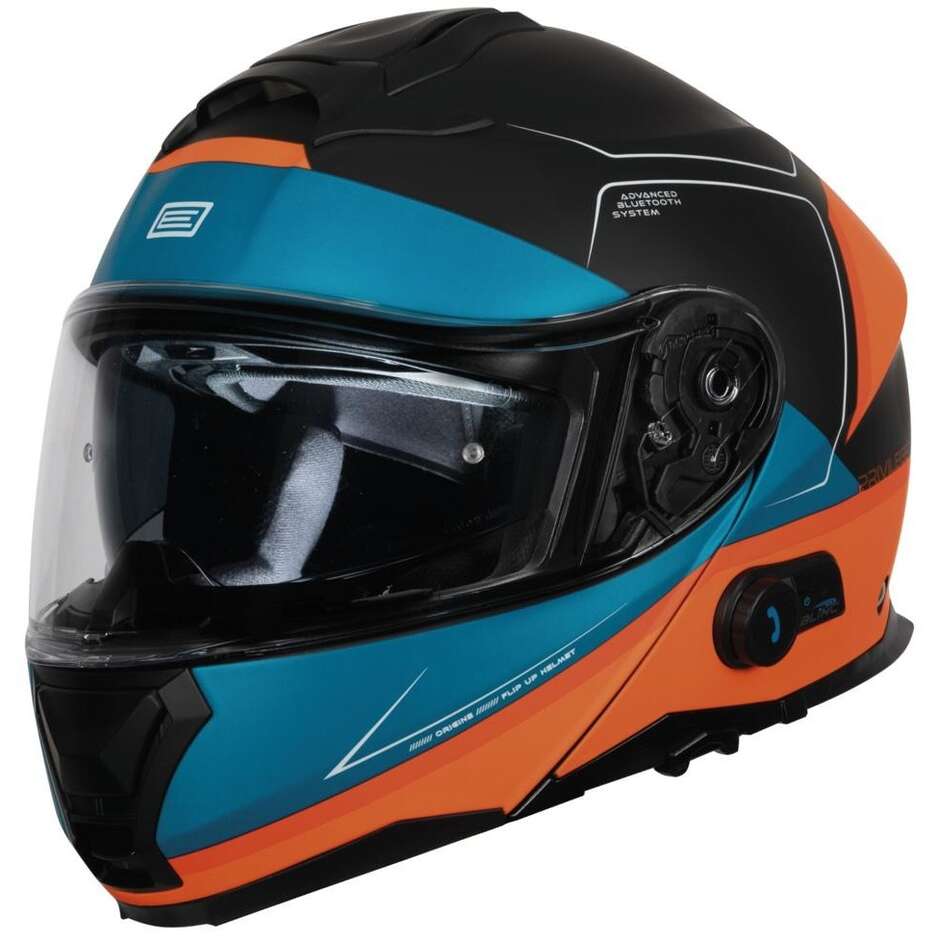 Casque moto modulable P/J Origine ORIGINE LOGIC + BT PRIVILEGE Orange Noir Mat 22.06