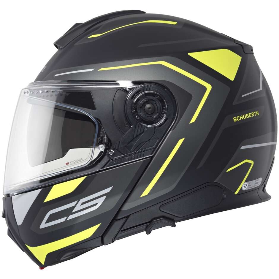 Casque moto modulable P/J Schuberth C5 OMEGA Jaune