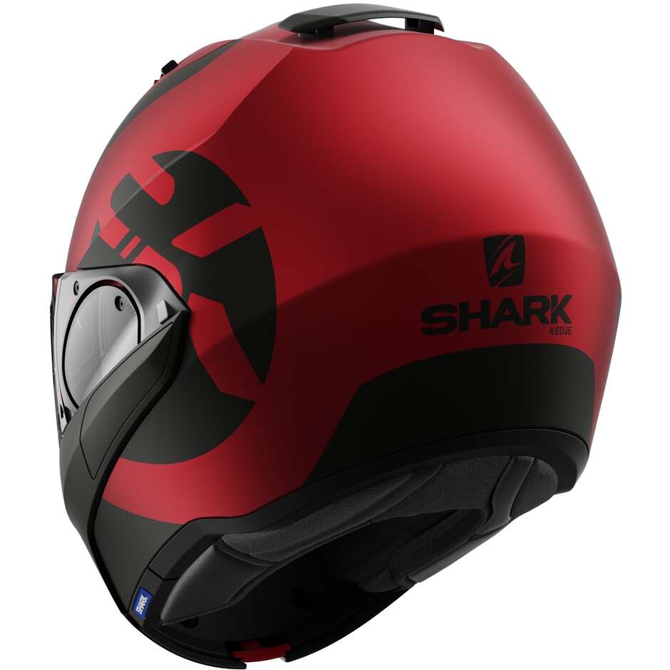 Casque Moto Modulable P/J Shark EVO ES KEDJE Mat Rouge Noir Rouge