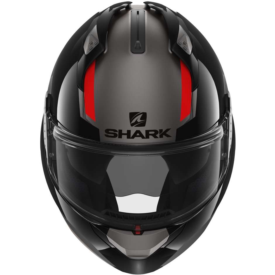 Casque Moto Modulable P/J Shark EVO GT SEAN Anthracite Noir Rouge