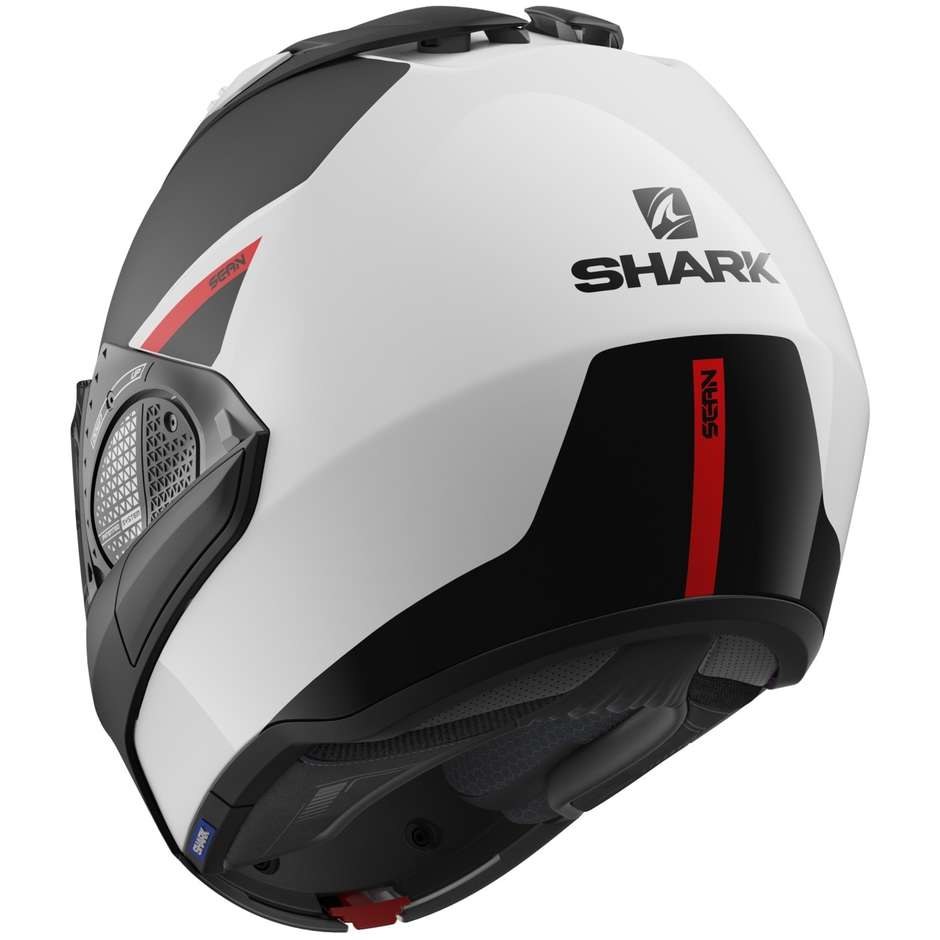 Casque Moto Modulable P/J Shark EVO GT SEAN Blanc Noir Rouge