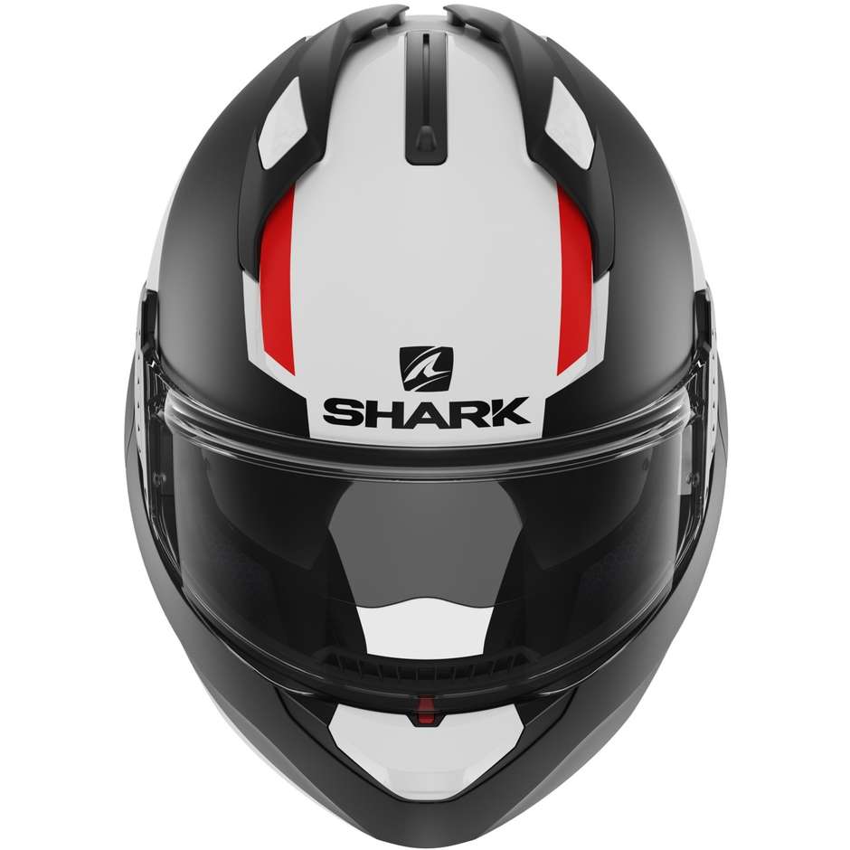 Casque Moto Modulable P/J Shark EVO GT SEAN Blanc Noir Rouge