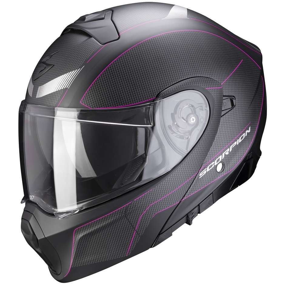 Casque Moto Modulaire Approuvé P / J Scorpion EXO-930 SKY Matt Black Pink