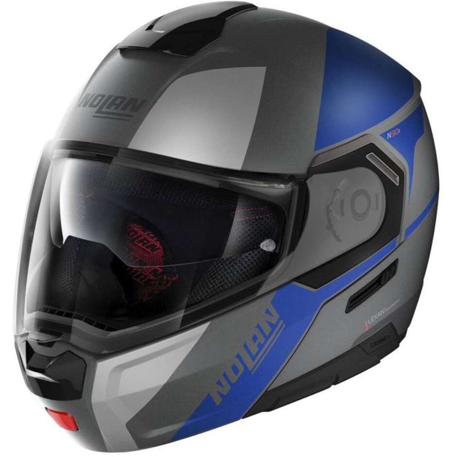 Casque Moto Modulaire P/J Nolan N90.3 Homologation WILCO N-Com 027 Lava Blue Opaque