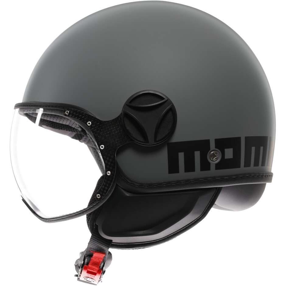 Casque Moto Momo Design FGTR CLASSIC Mono Jet Gris Mat Noir