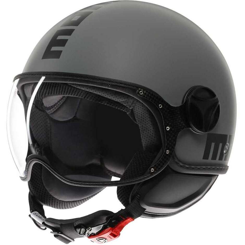 Casque Moto Momo Design FGTR CLASSIC Mono Jet Gris Mat Noir
