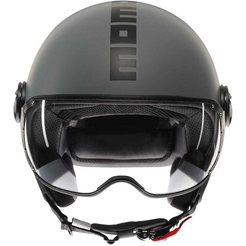 Casque Moto Momo Design FGTR CLASSIC Mono Jet Gris Mat Noir